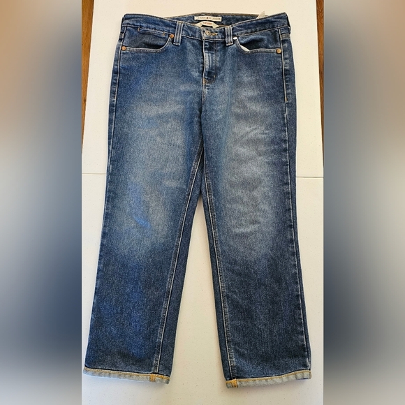 Tommy Hilfiger Vintage Y2K Blue Straight Cropped Jeans Classic Style - Picture 1 of 14
